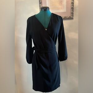 J. Crew Black Crepe Wrap Dress size 6